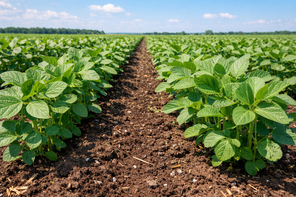 Đubrenje soje na poljoprivrednoj parceli